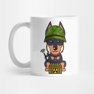 Cute German shepherd is a soldier Mug